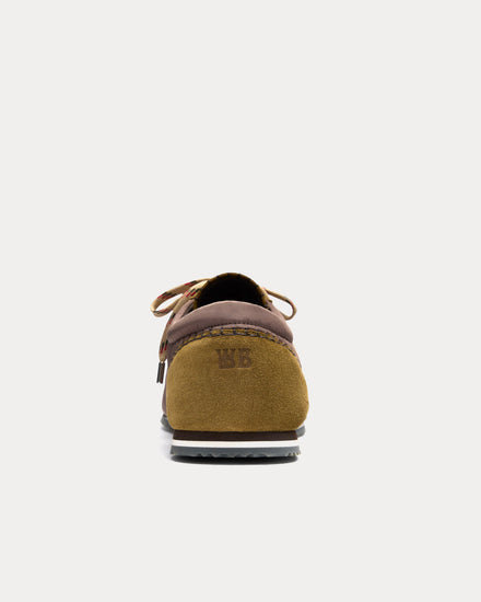 Wales Bonner Paris Nylon & Leather Olive / Taupe Low Top Sneakers - 4