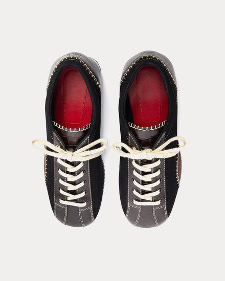 Wales Bonner Paris Leather Black / Brown Low Top Sneakers - 2