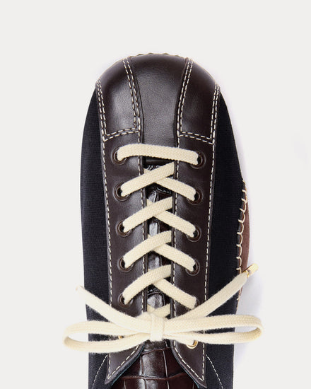 Wales Bonner Paris Leather Black / Brown Low Top Sneakers - 4