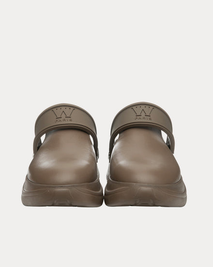 Wooyoungmi Slingback Leather Beige Clogs - 3