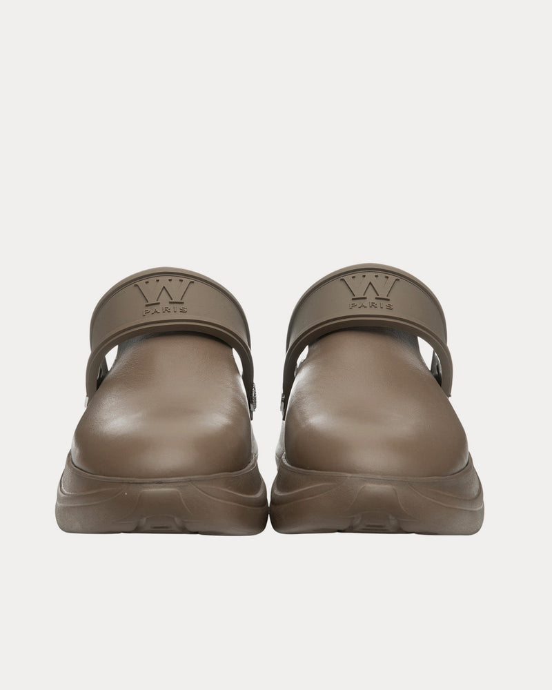 Wooyoungmi Slingback Leather Beige Clogs - 3