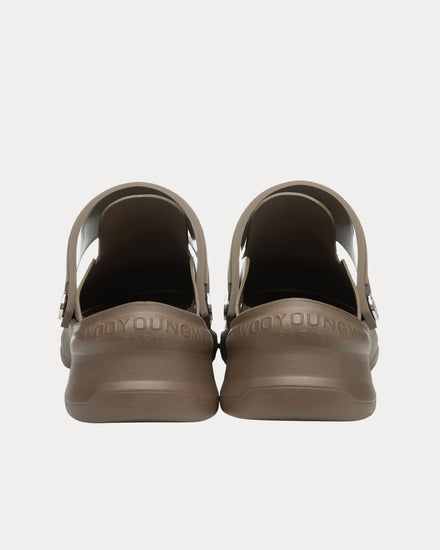 Wooyoungmi Slingback Leather Beige Clogs - 4