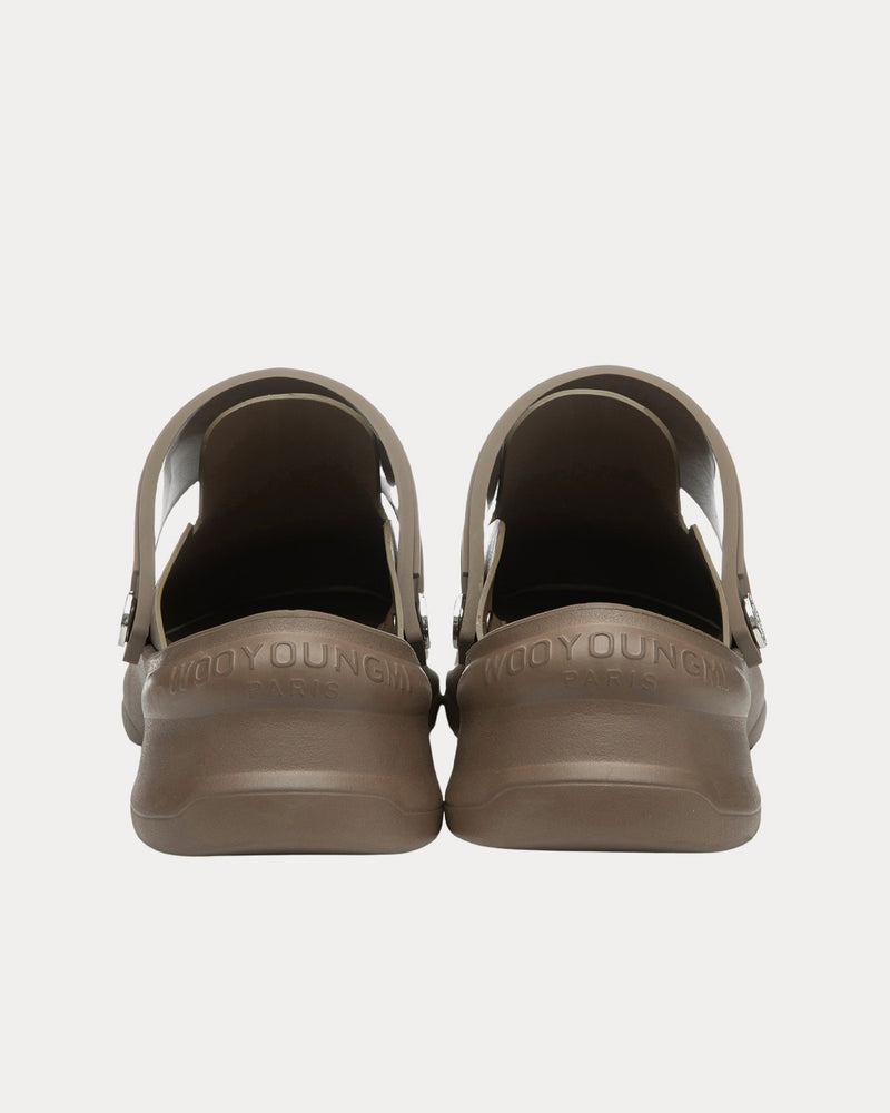 Wooyoungmi Slingback Leather Beige Clogs - 4
