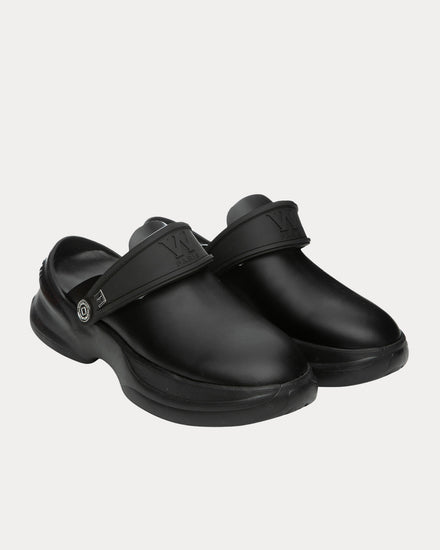 Wooyoungmi Slingback Leather Black Clogs - 2
