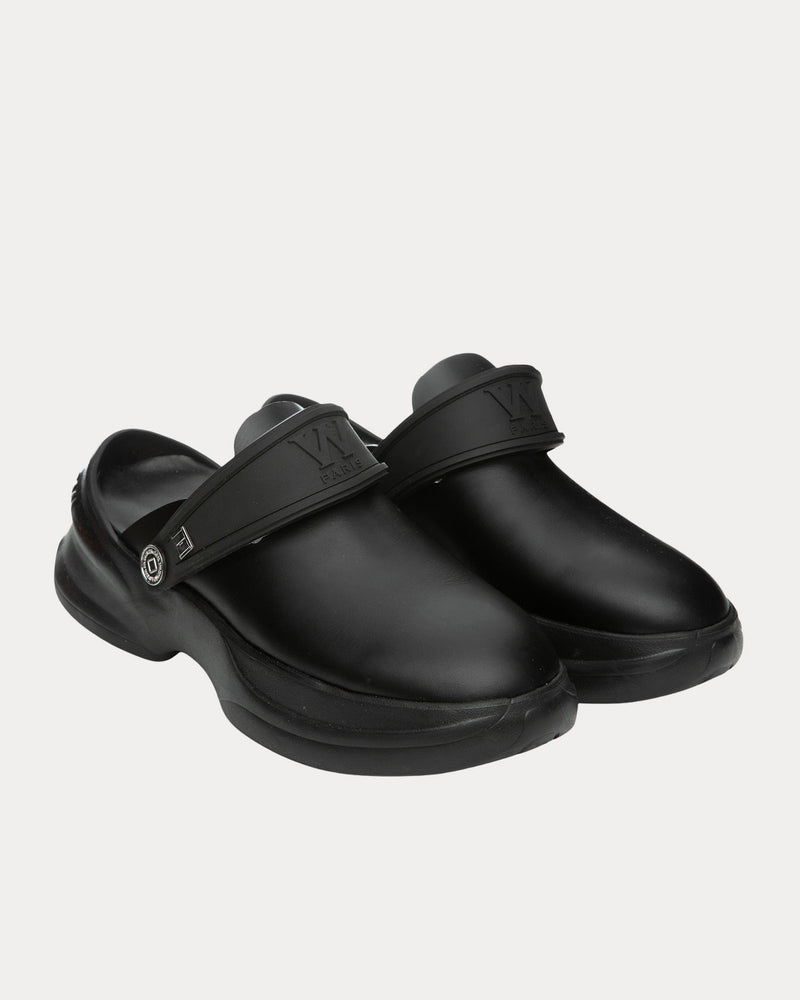 Wooyoungmi Slingback Leather Black Clogs - 2