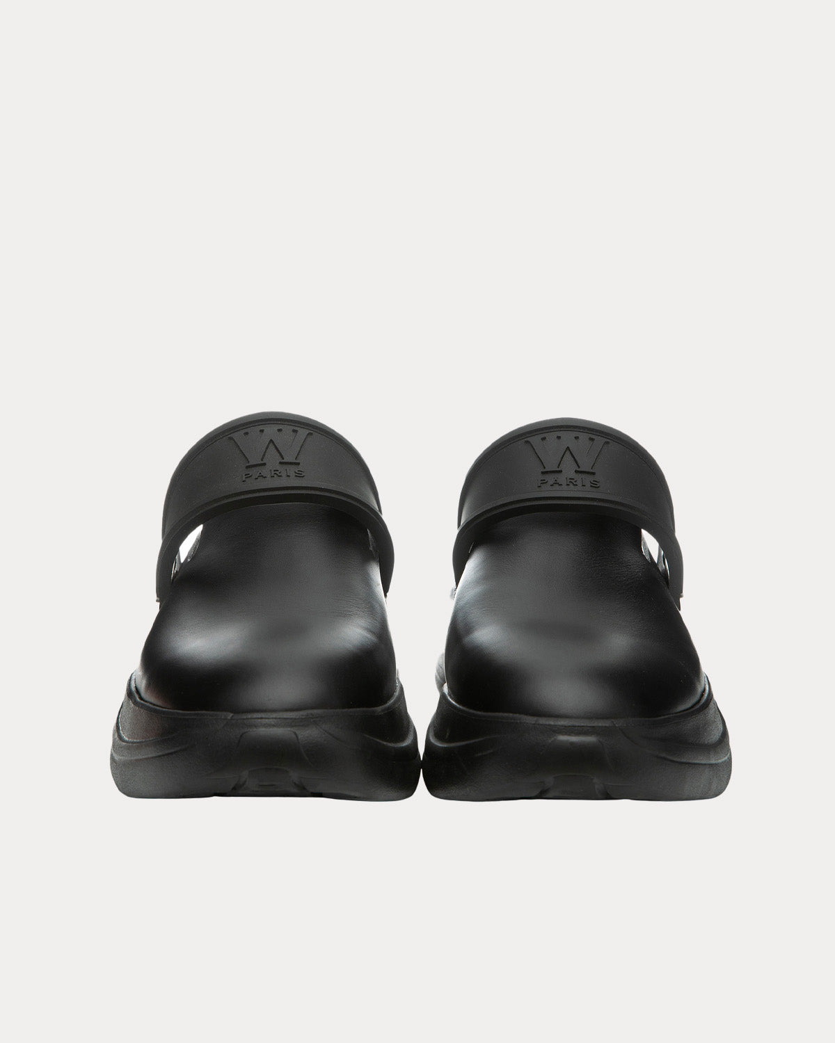 Wooyoungmi - Slingback Leather Black Clogs
