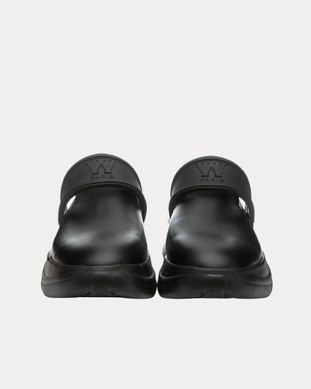 Wooyoungmi Slingback Leather Black Clogs - 3