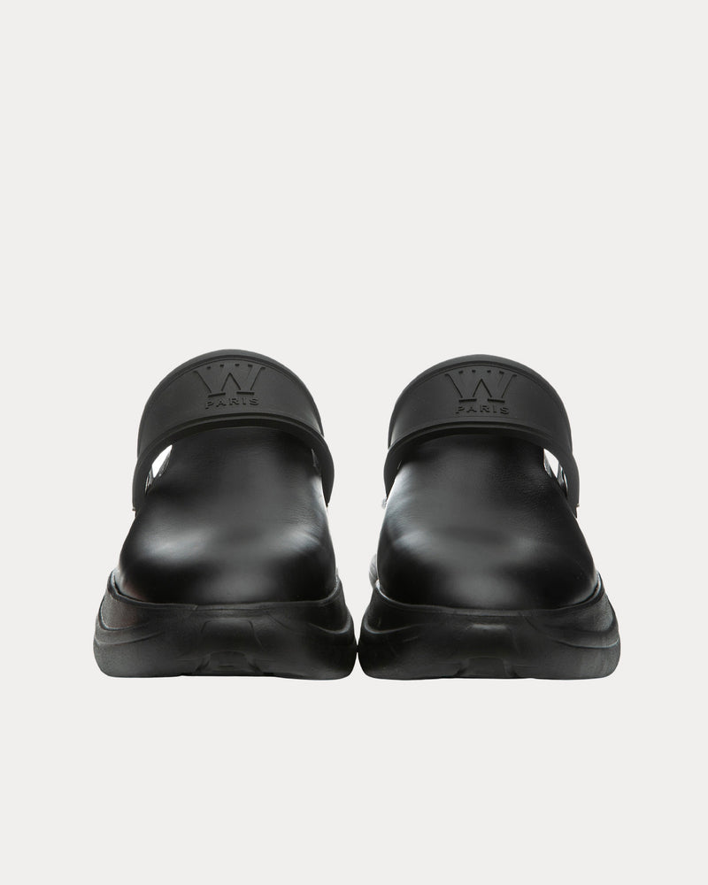 Wooyoungmi Slingback Leather Black Clogs - 3