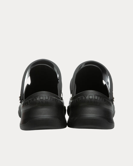 Wooyoungmi Slingback Leather Black Clogs - 4