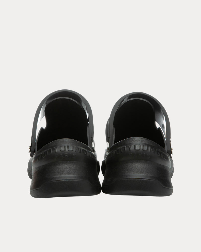 Wooyoungmi Slingback Leather Black Clogs - 4