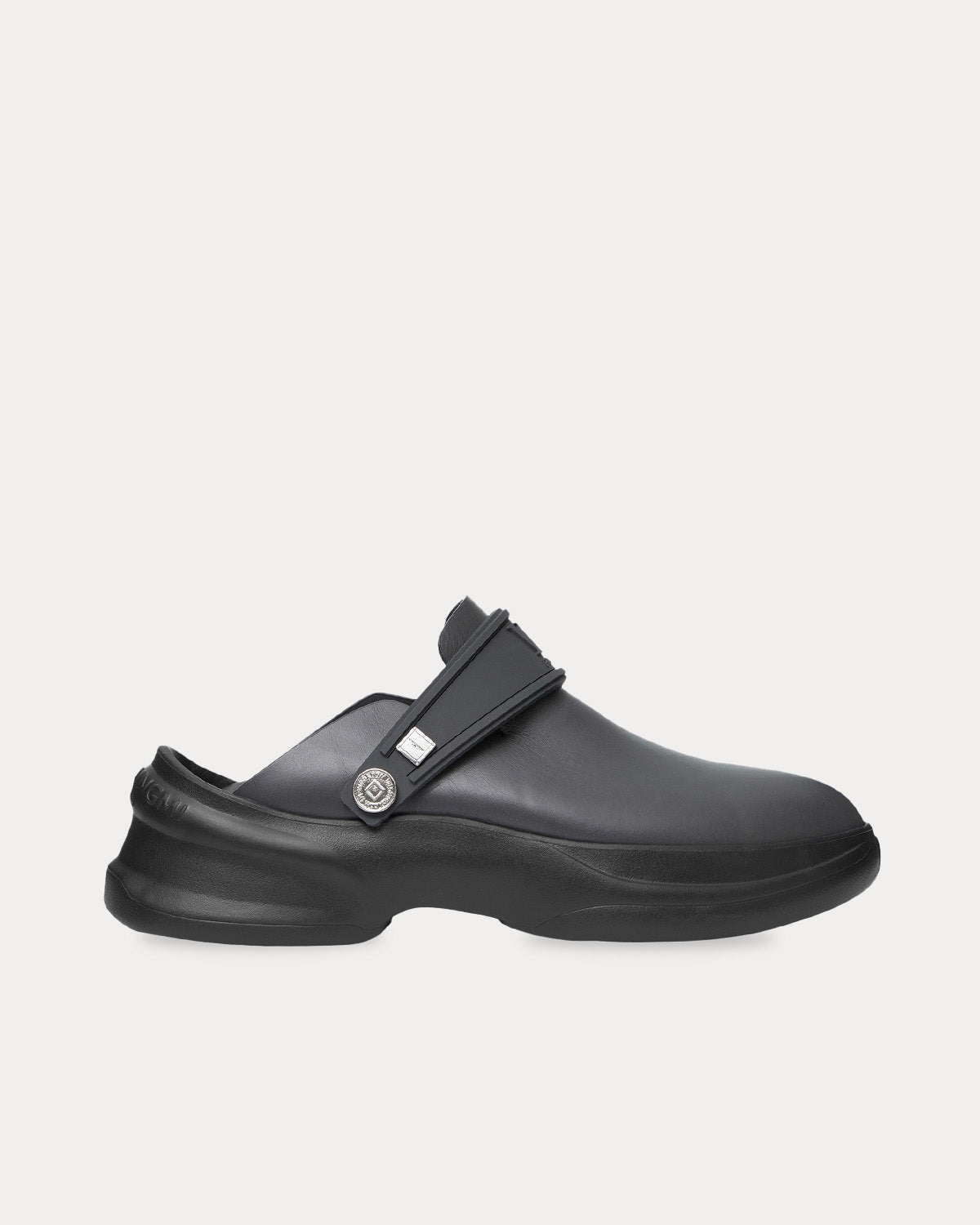 Wooyoungmi - Slingback Leather Grey Clogs