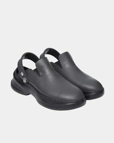 Wooyoungmi Slingback Leather Grey Clogs - 2