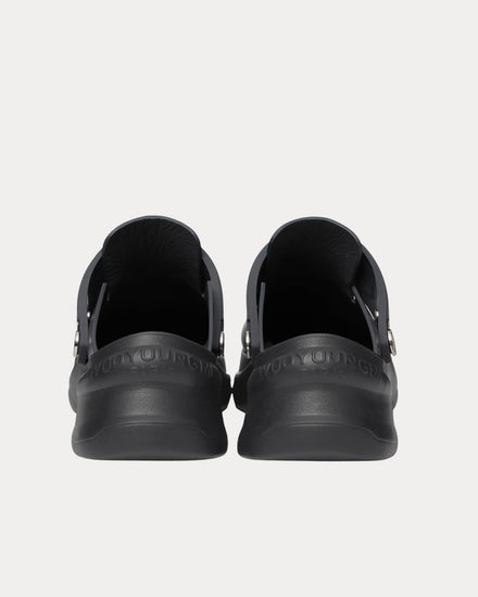 Wooyoungmi Slingback Leather Grey Clogs - 4