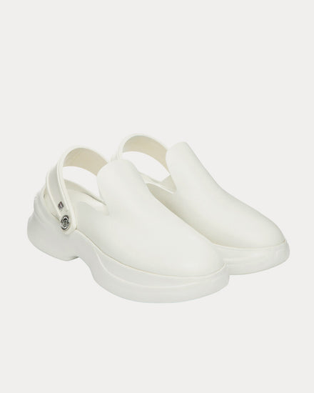Wooyoungmi Slingback Leather White Clogs - 2