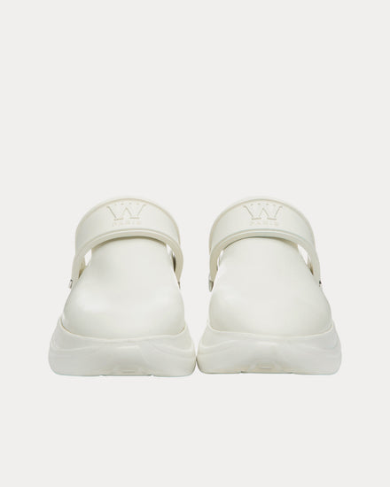 Wooyoungmi Slingback Leather White Clogs - 3