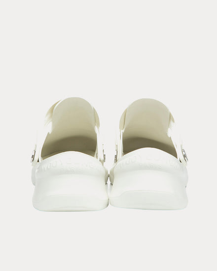Wooyoungmi Slingback Leather White Clogs - 4
