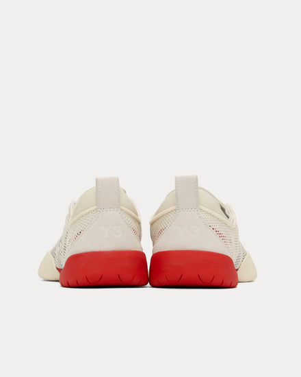 Y-3 Regu Cream White / Red Low Top Sneakers - 3