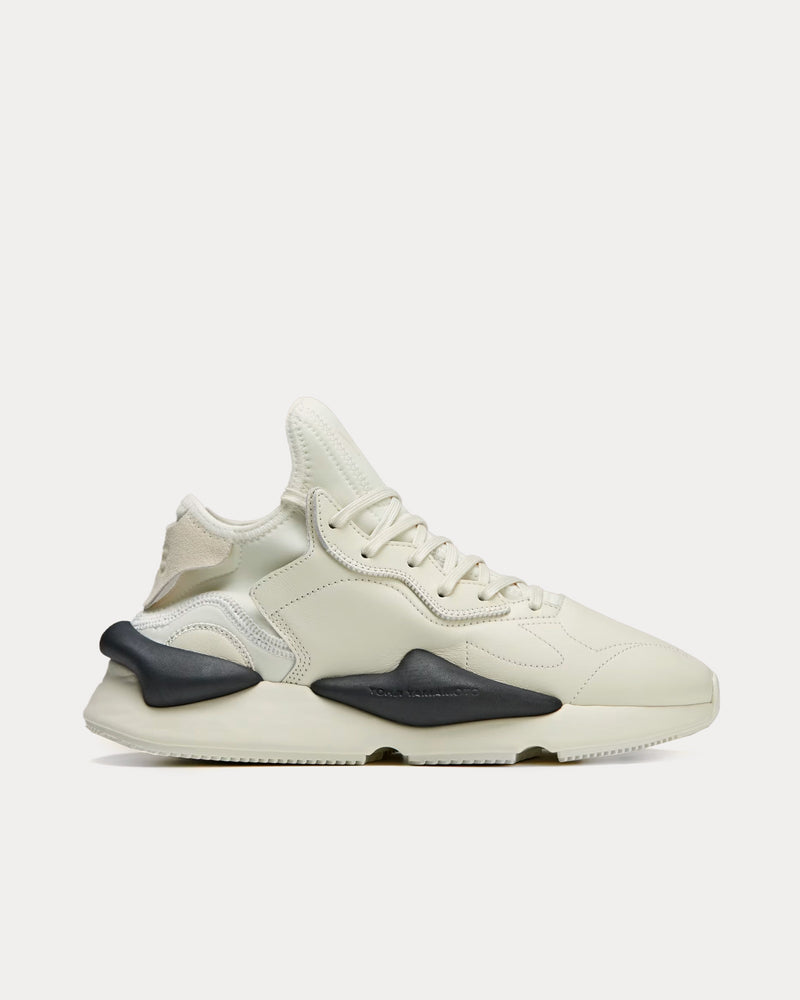 Y-3 Kaiwa Cream White / Off White / Black Mid Top Sneakers - 1