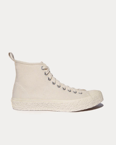YMC Vulcanised Ecru High Top Sneakers