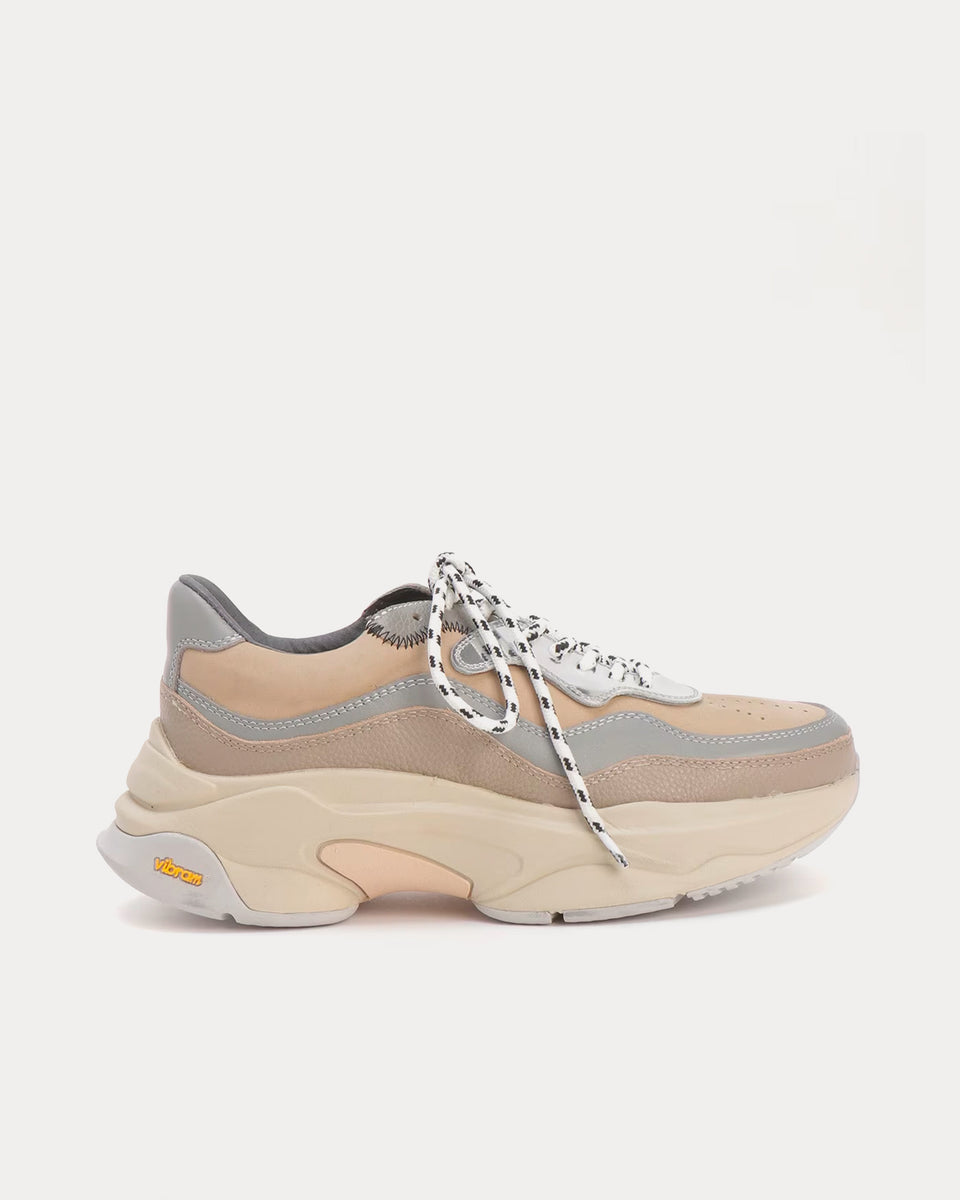 Yohji Yamamoto Y s Dad Leather Beige Low Top Sneakers