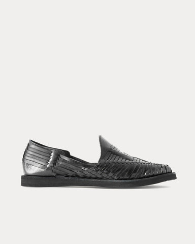 Yuketen x Chamula Alejandro Huarache Woven Leather Black Sandals