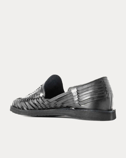 Yuketen x Chamula Alejandro Huarache Woven Leather Black Sandals - 2
