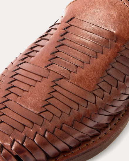 Yuketen x Chamula Alejandro Huarache Woven Leather Brown Sandals - 4