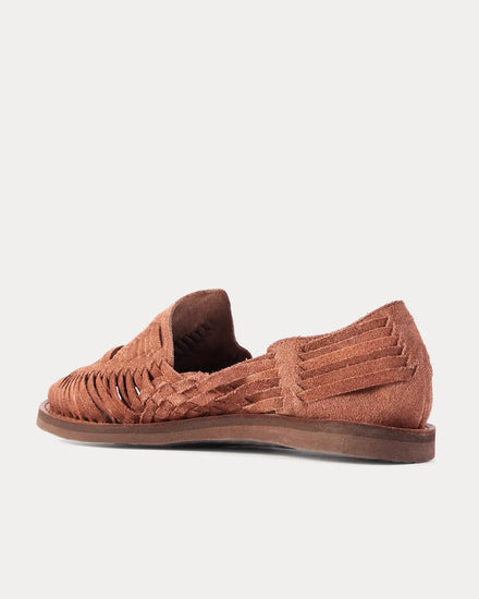 Yuketen x Chamula Alejandro Huarache Woven Suede Brown Sandals - 2