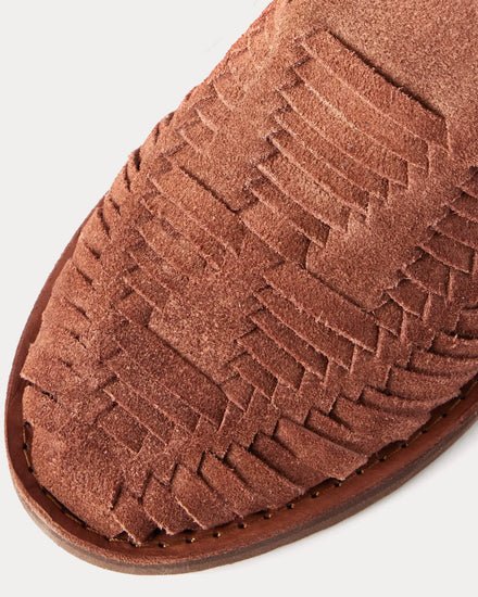 Yuketen x Chamula Alejandro Huarache Woven Suede Brown Sandals - 4