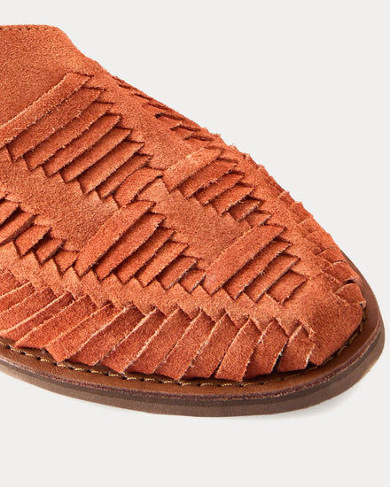 Yuketen x Chamula Alejandro Huarache Woven Suede Brown Sandals - 4