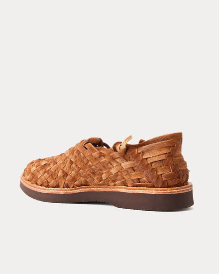 Yuketen Huarache Woven Calf Hair Brown Sandals - 2