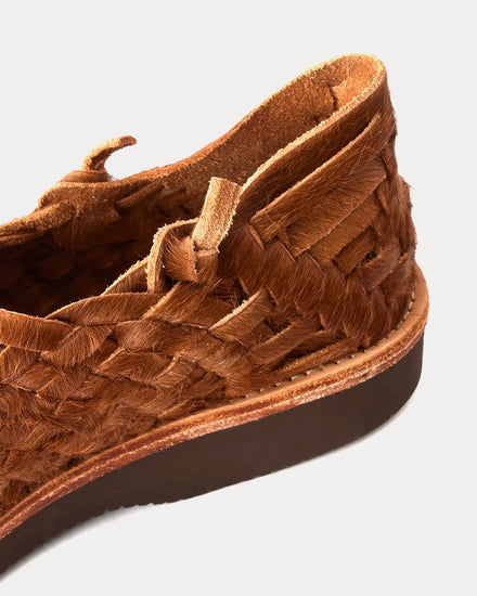 Yuketen Huarache Woven Calf Hair Brown Sandals - 4