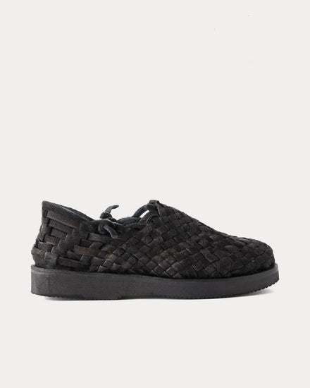 Yuketen Huarache Woven Calf Hair Black Sandals - 1