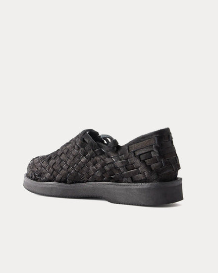 Yuketen Huarache Woven Calf Hair Black Sandals - 2