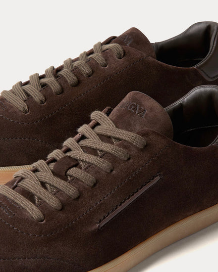 Zegna 232 Dark Brown Low Top Sneakers - 4