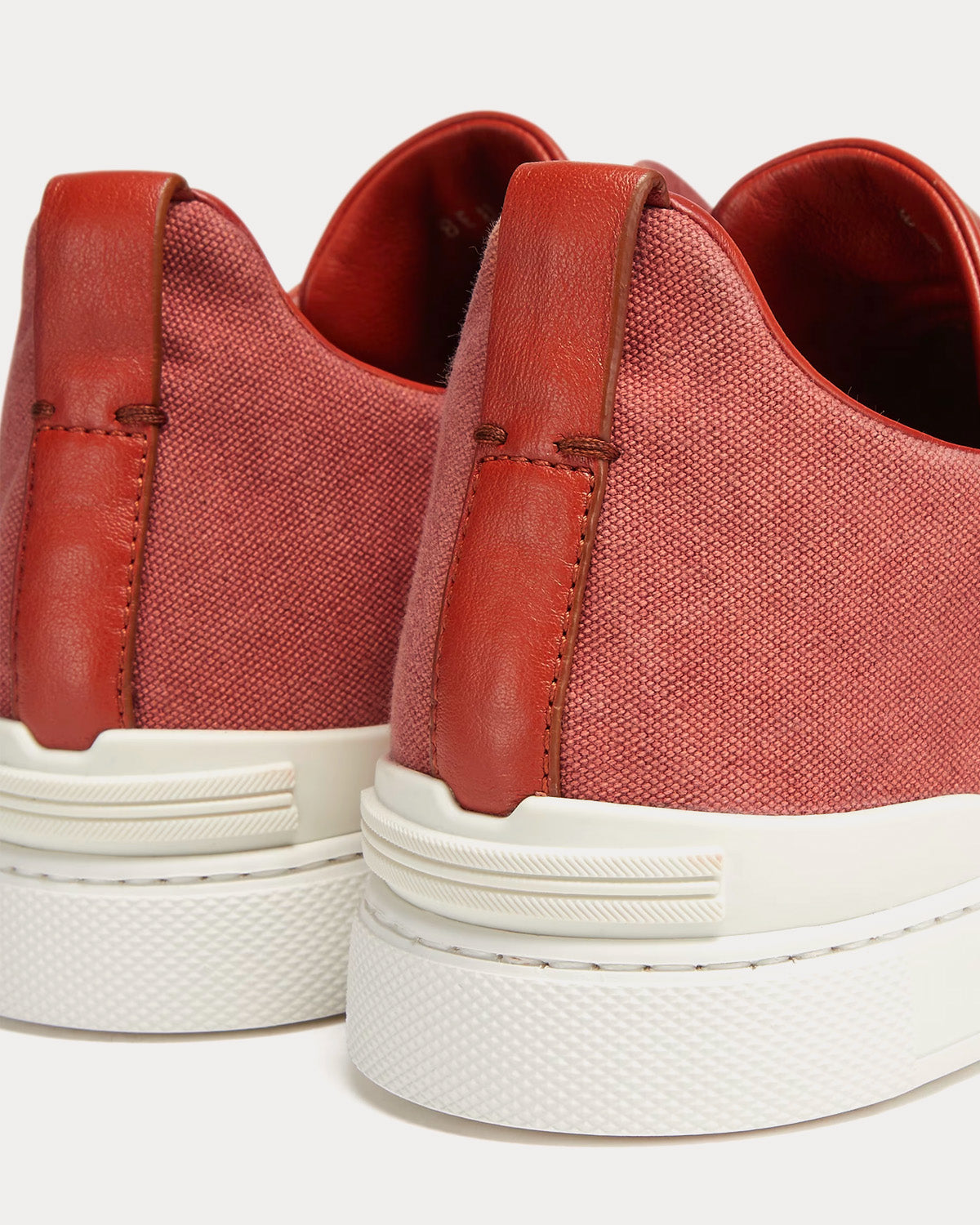 Zegna - Triple Stitch Canvas Dark Red Slip On Sneakers