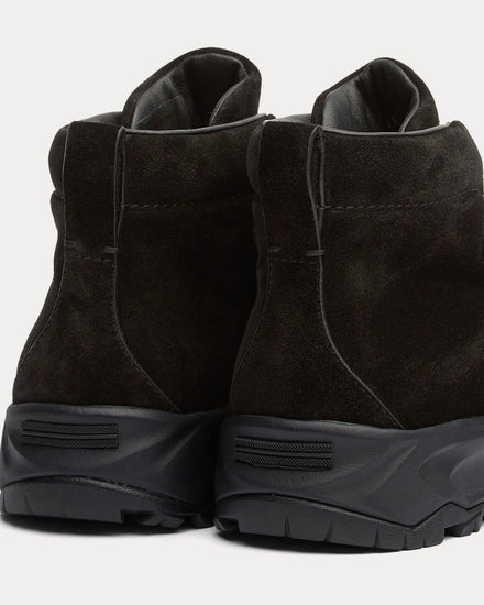 Zegna Triple Stitch Vetta Suede Black High Top Sneakers - 3