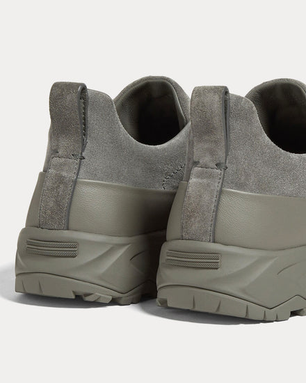 Zegna Triple Stitch Monte Suede Grey Slip On Sneakers - 4