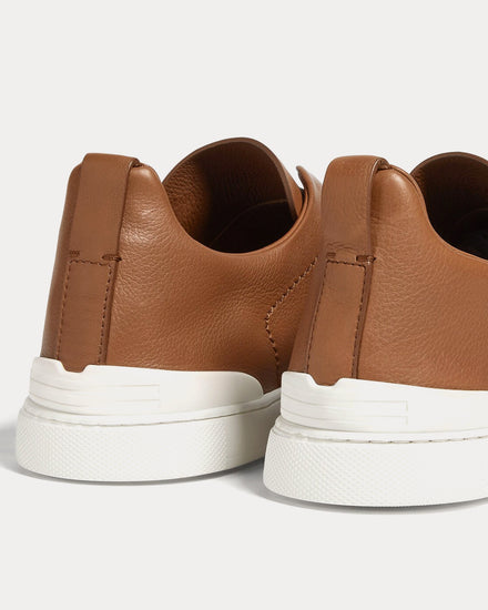 Zegna Triple Stitch Secondskin Dark Foliage Slip On Sneakers - 4