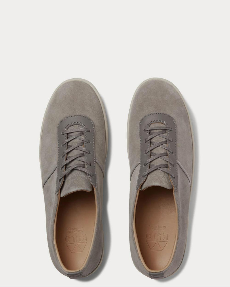 Mulo Leather-Trimmed Suede  Gray low top sneakers - 6