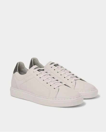 Brunello Cucinelli Suede-Trimmed Leather  White low top sneakers - 2