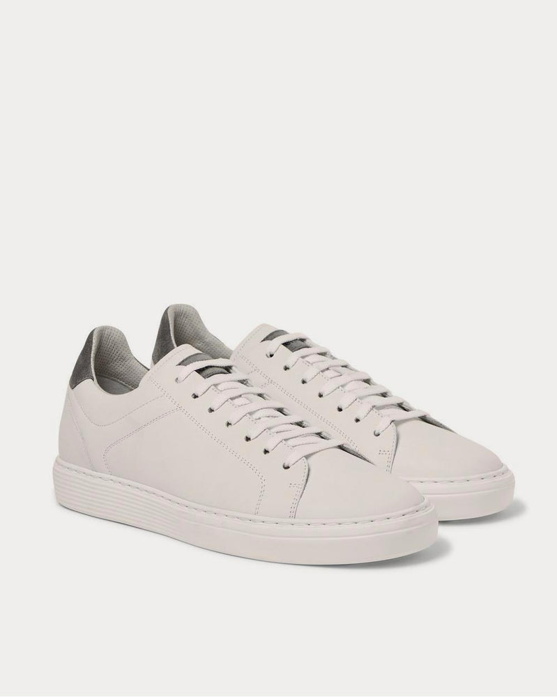 Brunello Cucinelli Suede-Trimmed Leather  White low top sneakers - 2