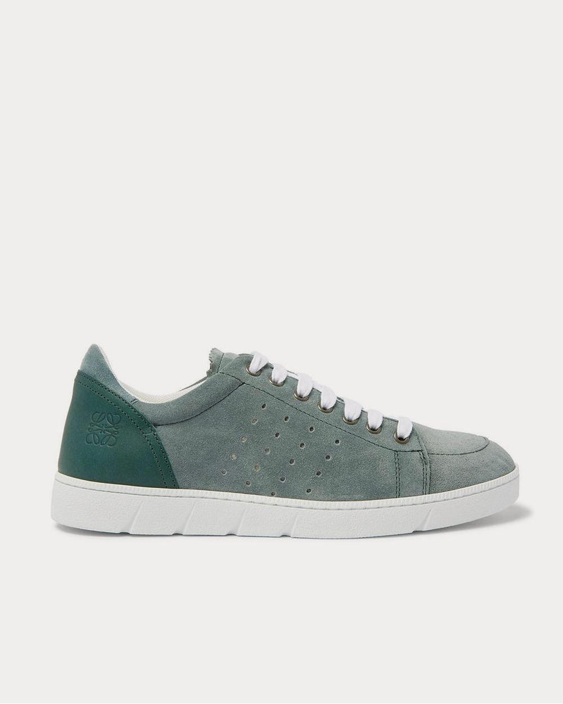 Loewe Leather-Trimmed Suede  Blue low top sneakers - 1