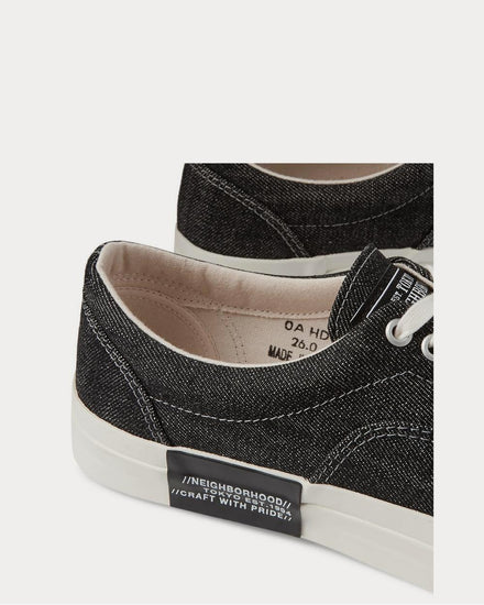 Neighborhood Deck Denim  Black low top sneakers - 4