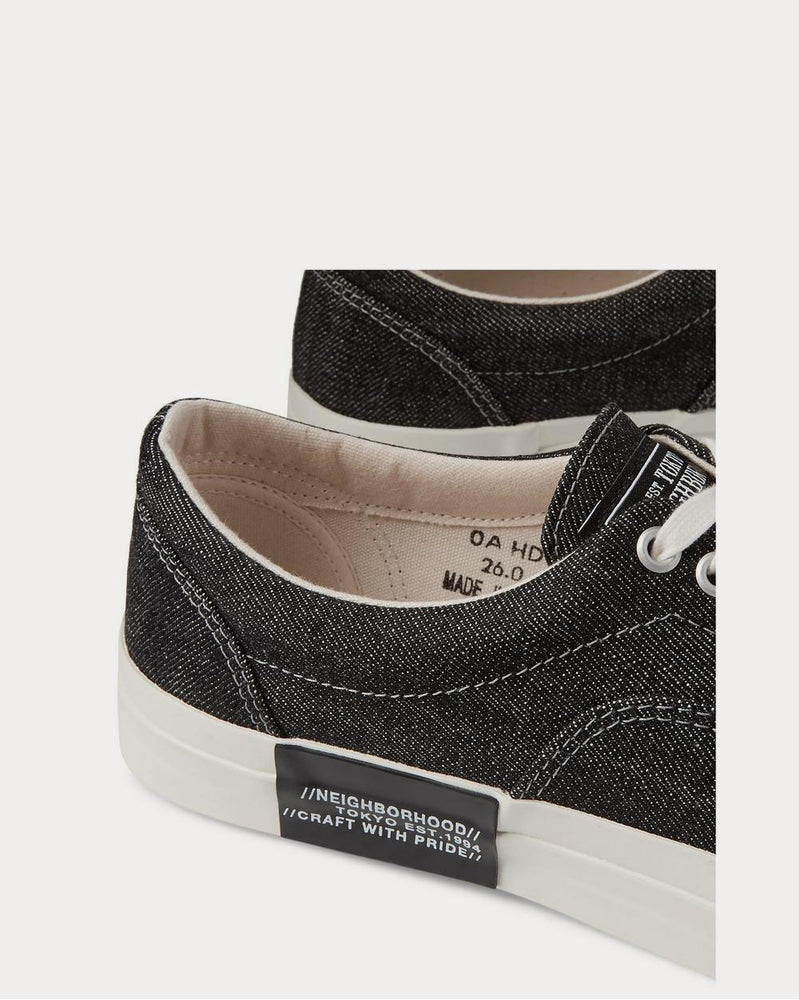 Neighborhood Deck Denim  Black low top sneakers - 4