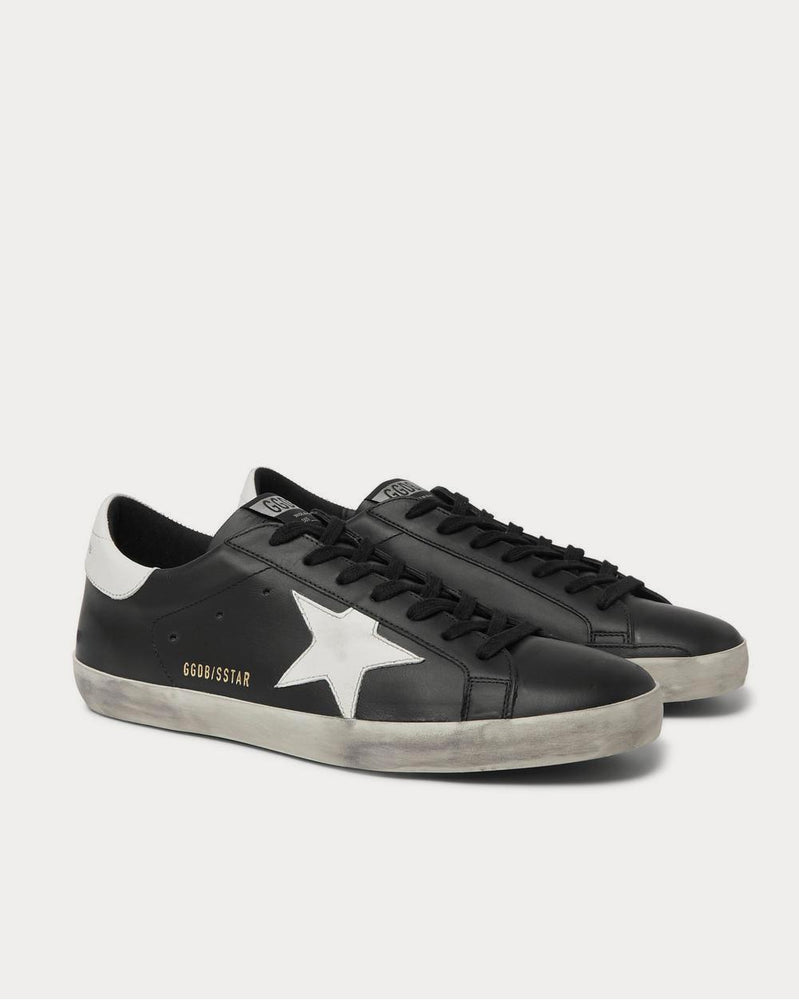 Golden Goose Superstar Distressed Leather and Suede  Black low top sneakers - 2