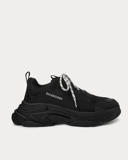 Balenciaga Triple S Mesh, Nubuck and Leather  Black low top sneakers - 1