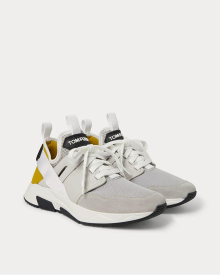 Tom Ford Jago Suede, Mesh and Neoprene  Gray low top sneakers - 2