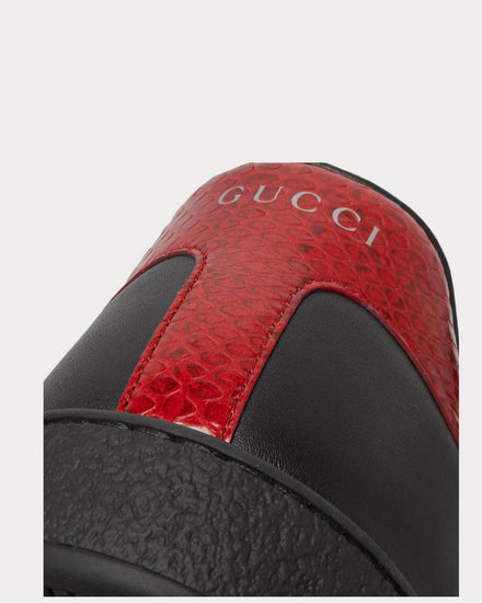 Gucci Ace Watersnake-Trimmed Leather  Black low top sneakers - 5