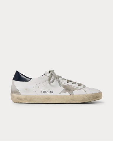 Golden Goose Superstar Distressed Leather and Suede  White low top sneakers